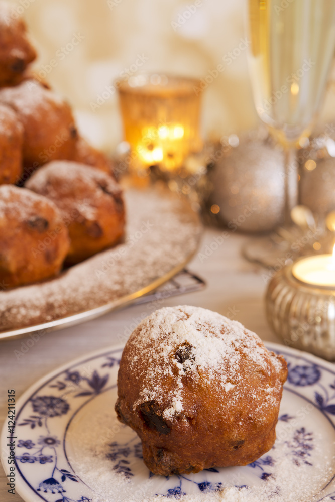 Dutch New Year's Eve with oliebollen, a traditional pastry