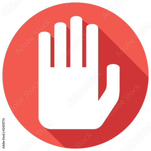 stop hand sign flat icon