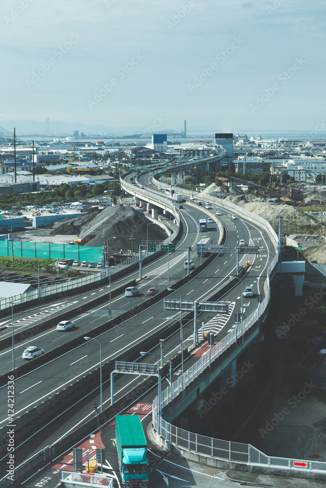 都市風景 日本 高速道路
