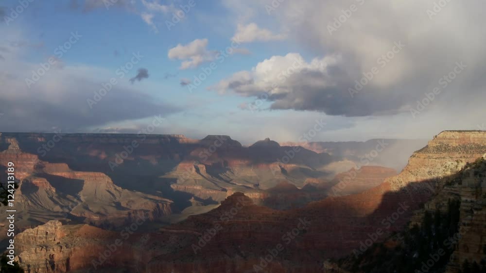 Wide shot of Grand Canyon National Park with cloudscape Wide shot of Grand Canyon National Park with cloudscape