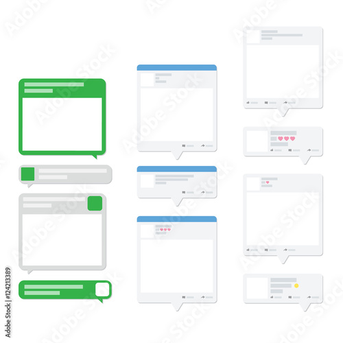 Social Media Post Pop Up Flat Style