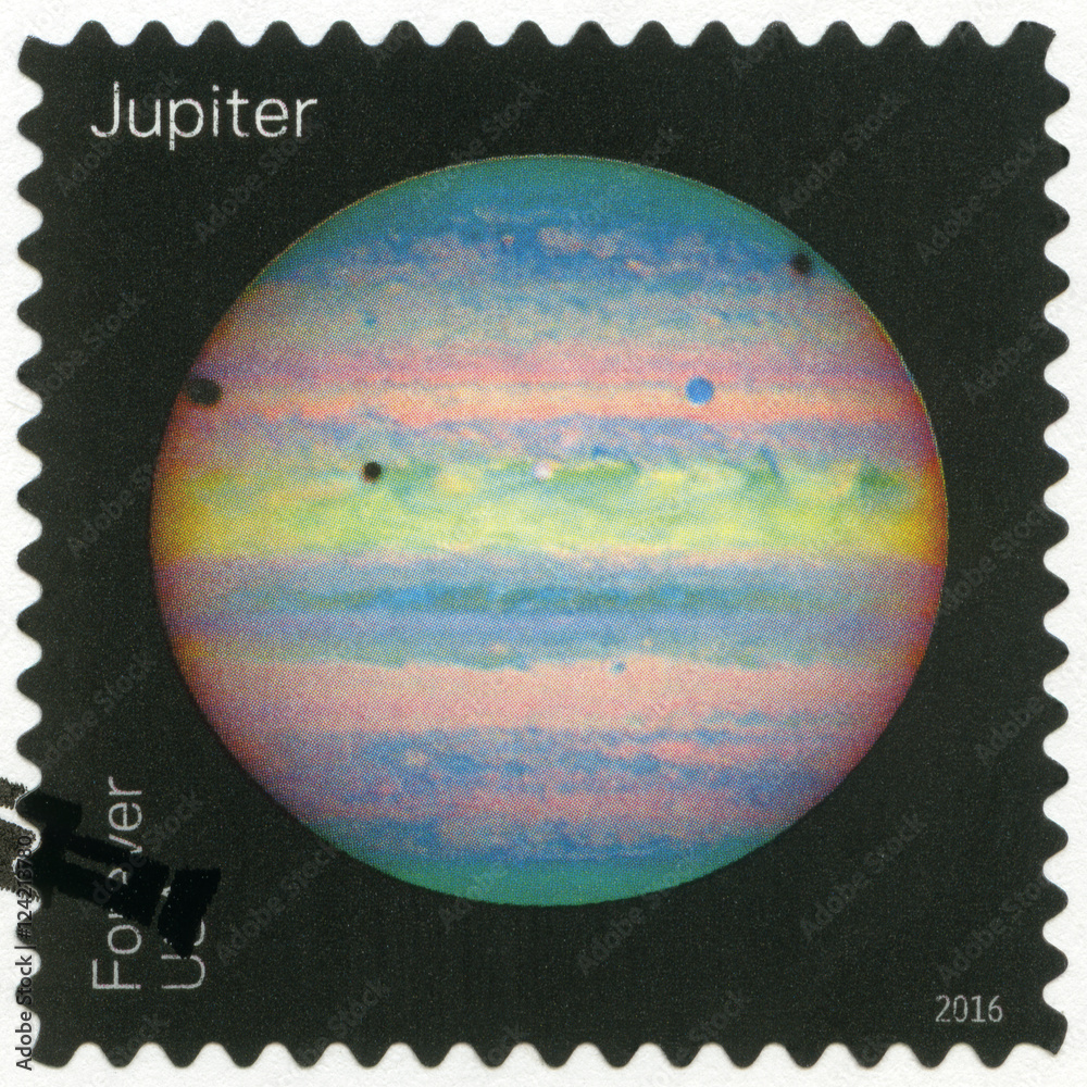 Naklejka premium USA - CIRCA 2016: shows The Jupiter, series Views of Our Planets