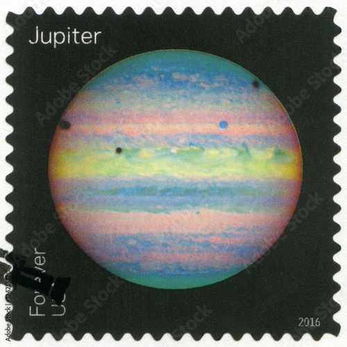USA - CIRCA 2016: shows The Jupiter, series Views of Our Planets