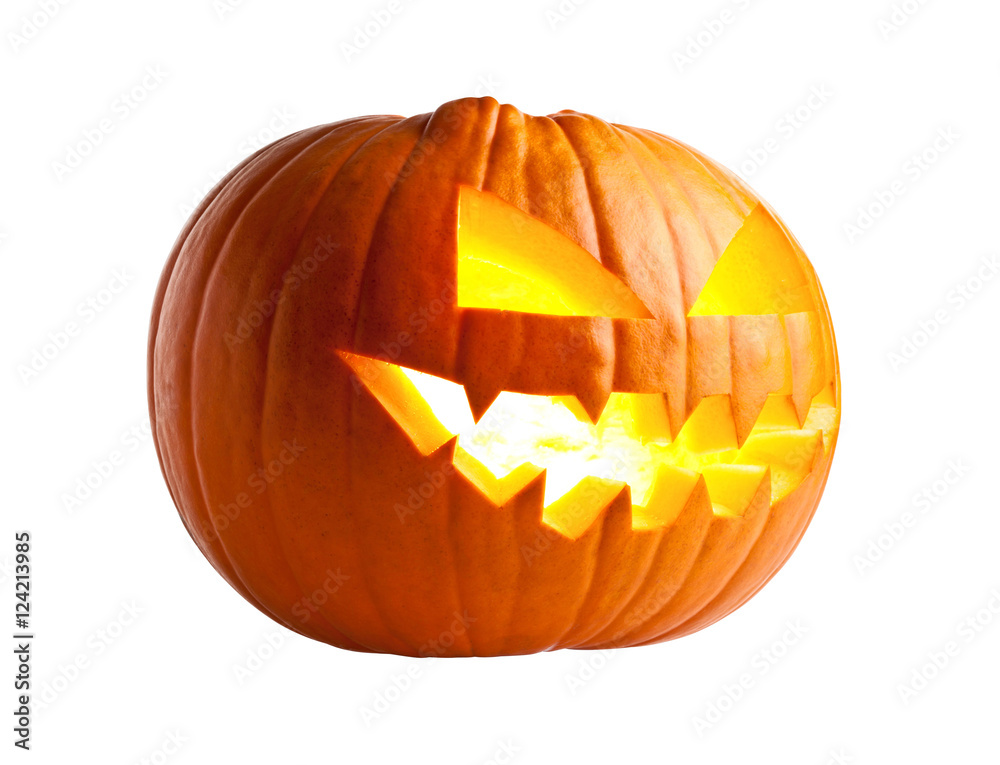 Naklejka premium halloween pumpkin on white