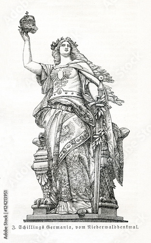 Figure of Germania from Niederwalddenkmal (from Meyers Lexikon, 1895, 7/402) photo