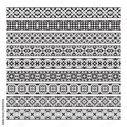 Traditional ornamental borders set. Page decoration elements