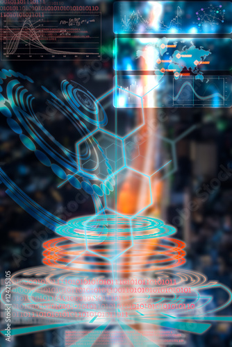 Scientific hud background as medical and biological futuristic 
