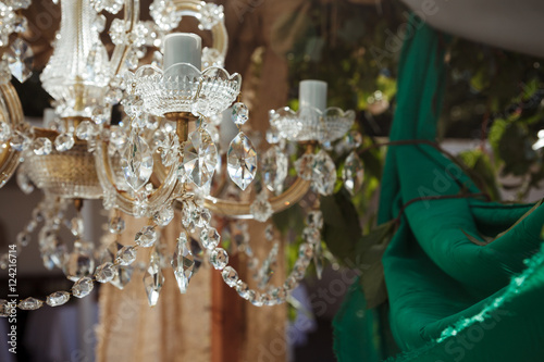 beautiful crystal chandelier close up
