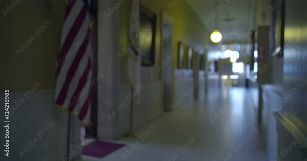 Soft focus of government building hallway