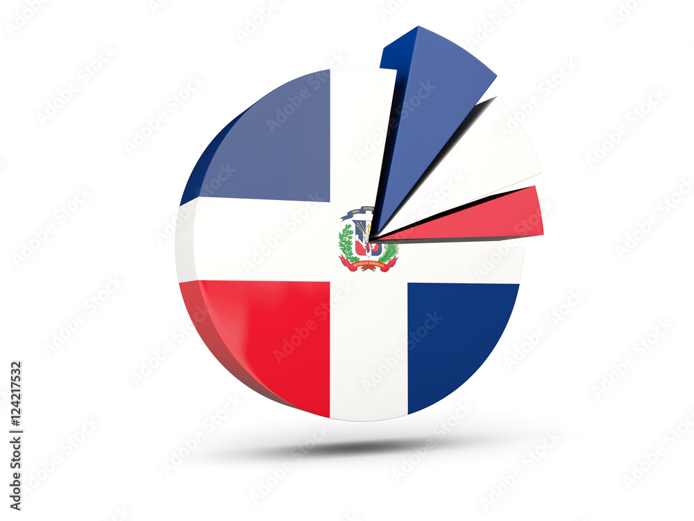 Flag of dominican republic, round diagram icon Flag of dominican republic, round diagram icon
