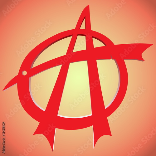 Sign anarchy red with a background
