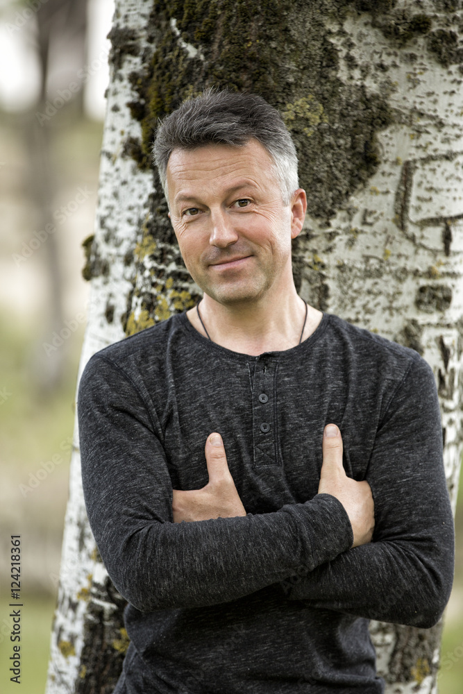 Obraz premium Handsome man. Outdoor male portrait.