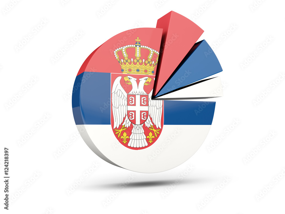Flag of serbia, round diagram icon Flag of serbia, round diagram icon