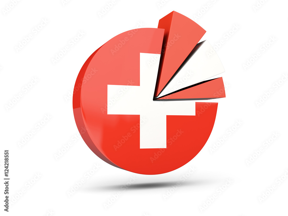 Flag of switzerland, round diagram icon Flag of switzerland, round diagram icon