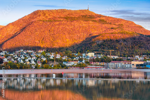 Mt. Ulriken at sunset, Bergen Norway photo