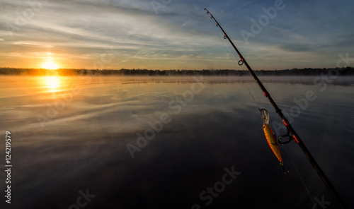 Morning fishing scenery in Sweden