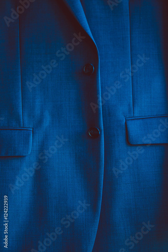 details of beautiful male dark blue jacket