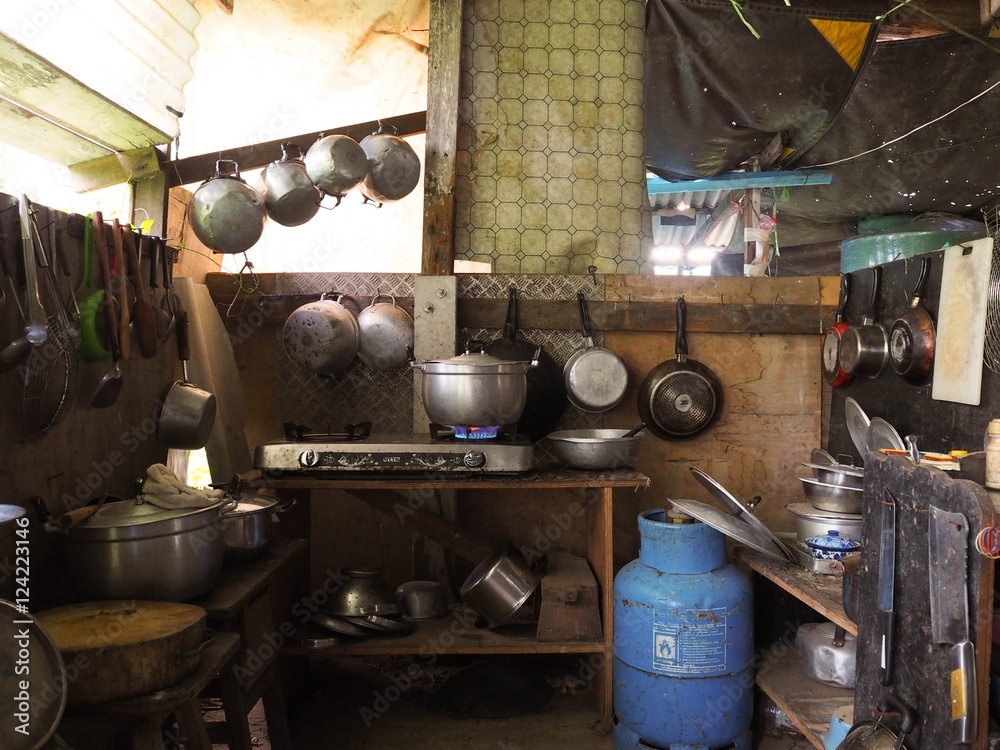 Local thai old traditional kitchen and heating pot Local thai old traditional kitchen and heating pot