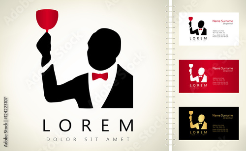 man with wine glass logo