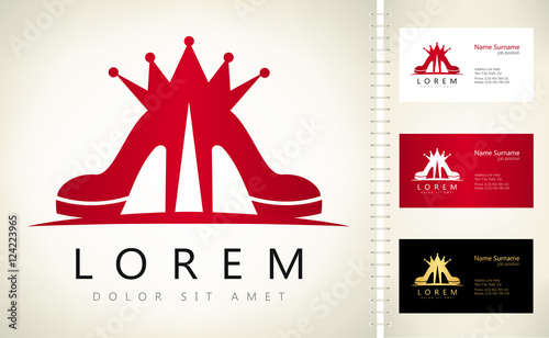Shoes and a crown vector logo 