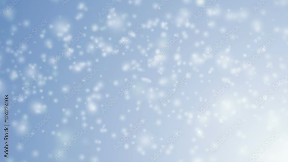 Moving gloss particles on azure background loop. Winter theme Christmas background with snowflakes. Moving gloss particles on azure background loop. Winter theme Christmas background with snowflakes.