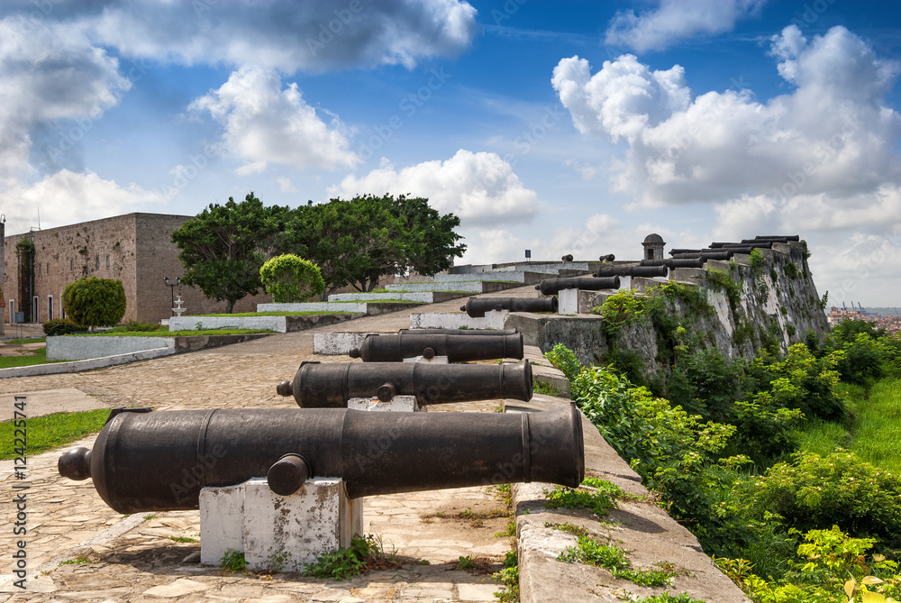 guns of El Morro fortress,Havana,Cuba