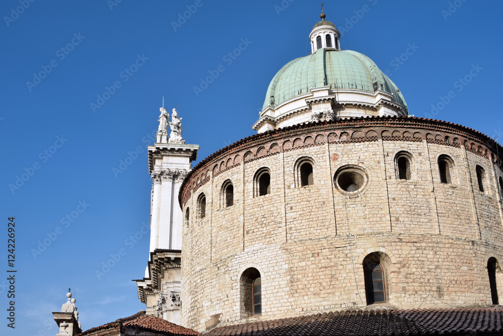 The two churches of Piazza del Duomo in Brescia - Lombardy - Ita