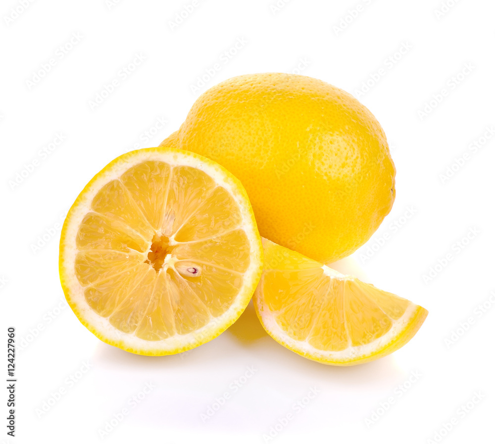 Fresh ripe lemons. Isolated on white background. Fresh ripe lemons. Isolated on white background.