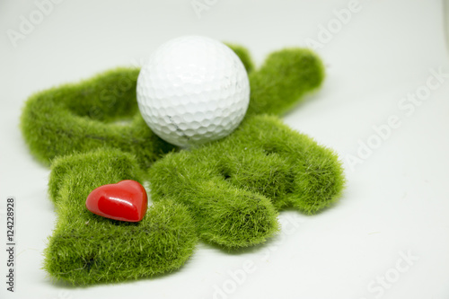 Golf ball with grass love letter idea for golf lover