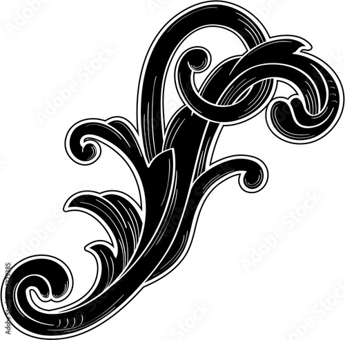 Adornment art luxury swirl element