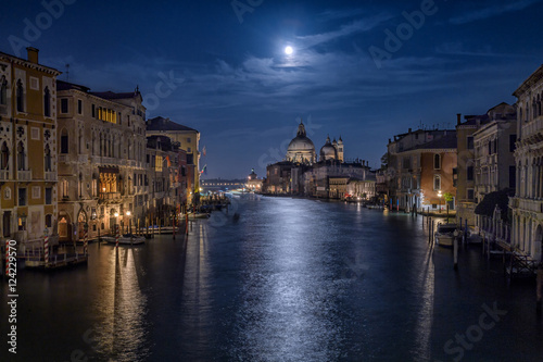 Moon over Santa Maria della Salute Church from the Accademia Bri © dianarobinson