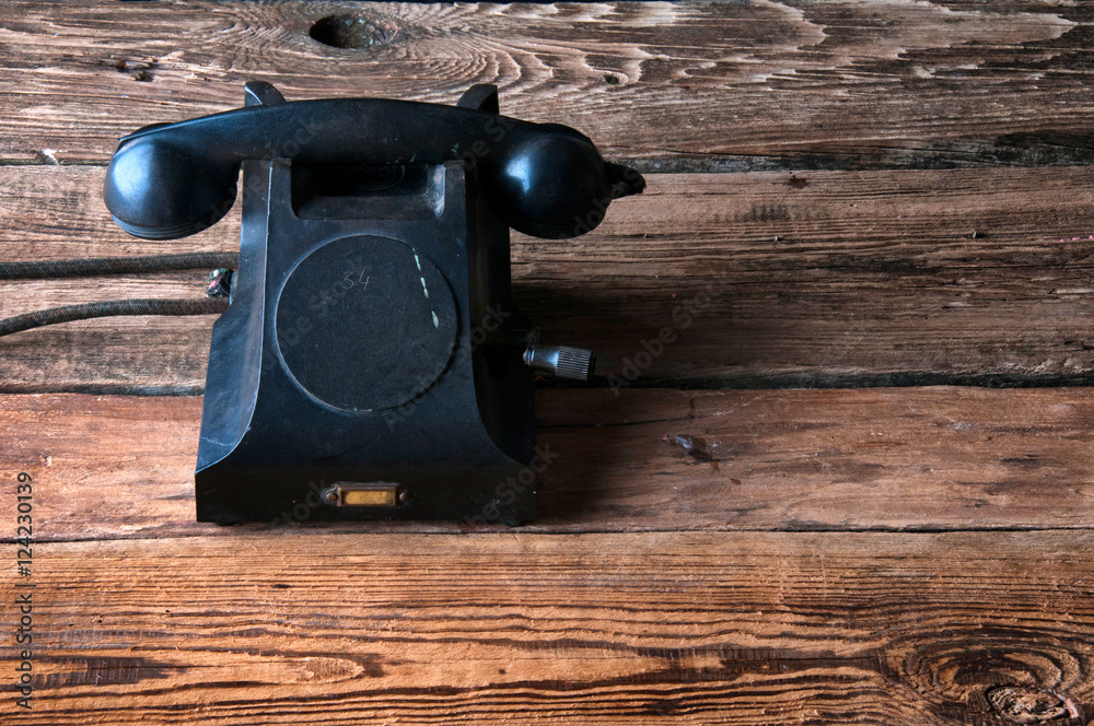 custom made wallpaper toronto digitalOld-fashioned landline telephone on dark wooden background