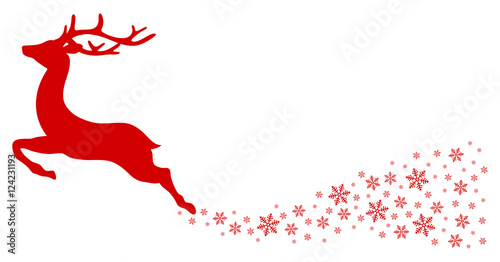 Reindeer With Snowflakes Red