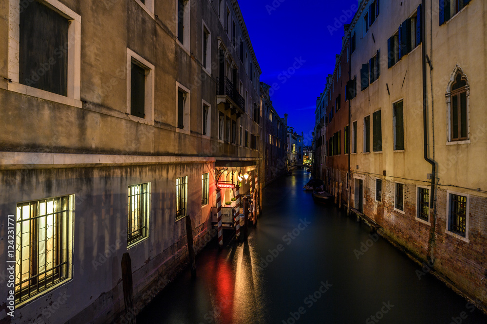 The Metropole at night, Venice, Italy