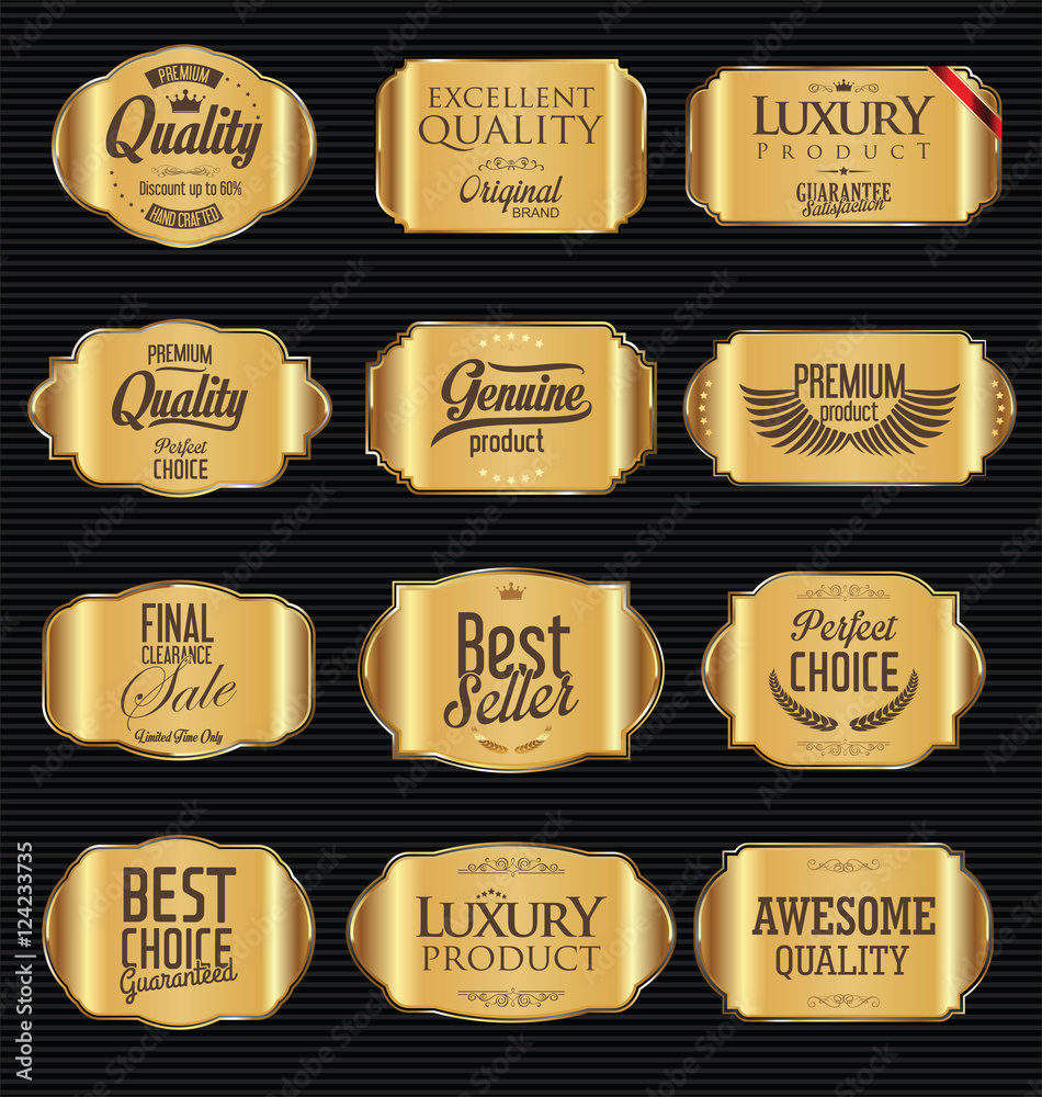 Metal plates premium quality golden collection