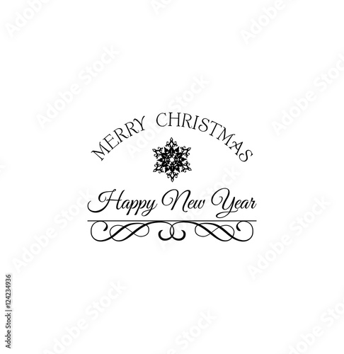 Merry Christmas Greetings Card Design with Snow Flake
