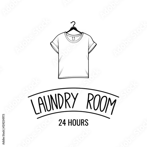 laundry and dry cleaning logo, emblem and design element. t-shirt
