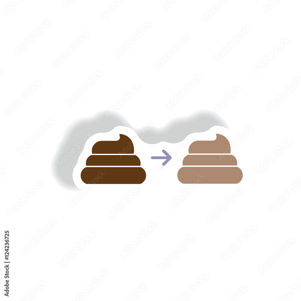 Vector paper sticker various symptoms of leukemia on feces Vector paper sticker various symptoms of leukemia on feces