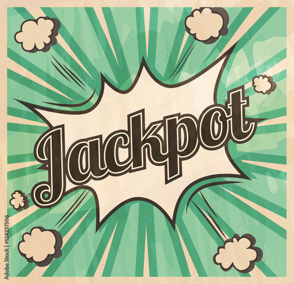 Fototapeta premium Retro style Jackpot signboard Background. Boom comic book explosion