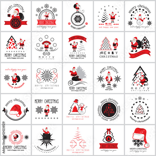 Christmas Icons Set -Isolated On White Background.Vector Illustration,Graphic Design.For Web,Websites,App,Print,Presentation Templates,Mobile Applications And Promotional Materials, Hand Drawn