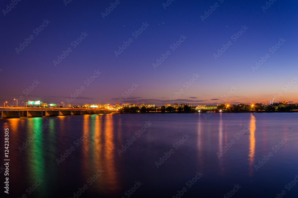 The Potomac River at twilight, in Washington, DC.
