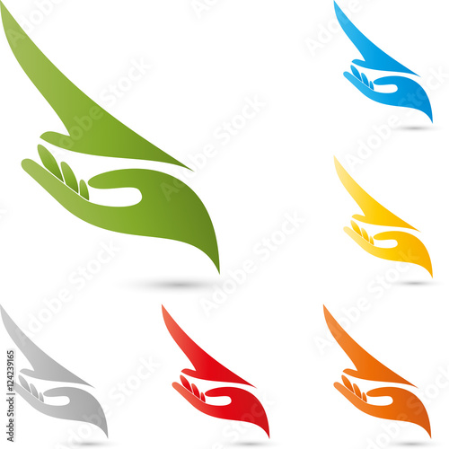 Vogel, Hand, Phönix, Logo