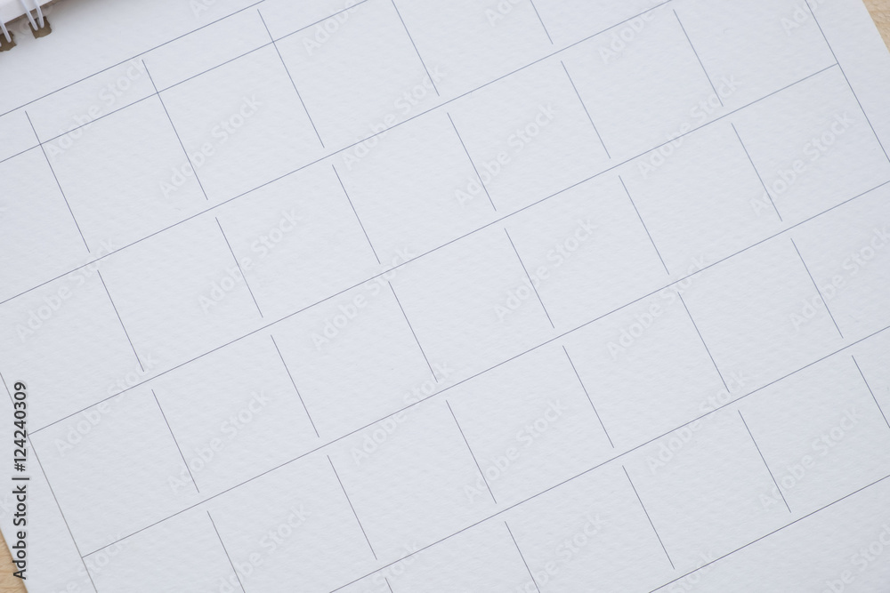 close up empty grid of calender background close up empty grid of calender background