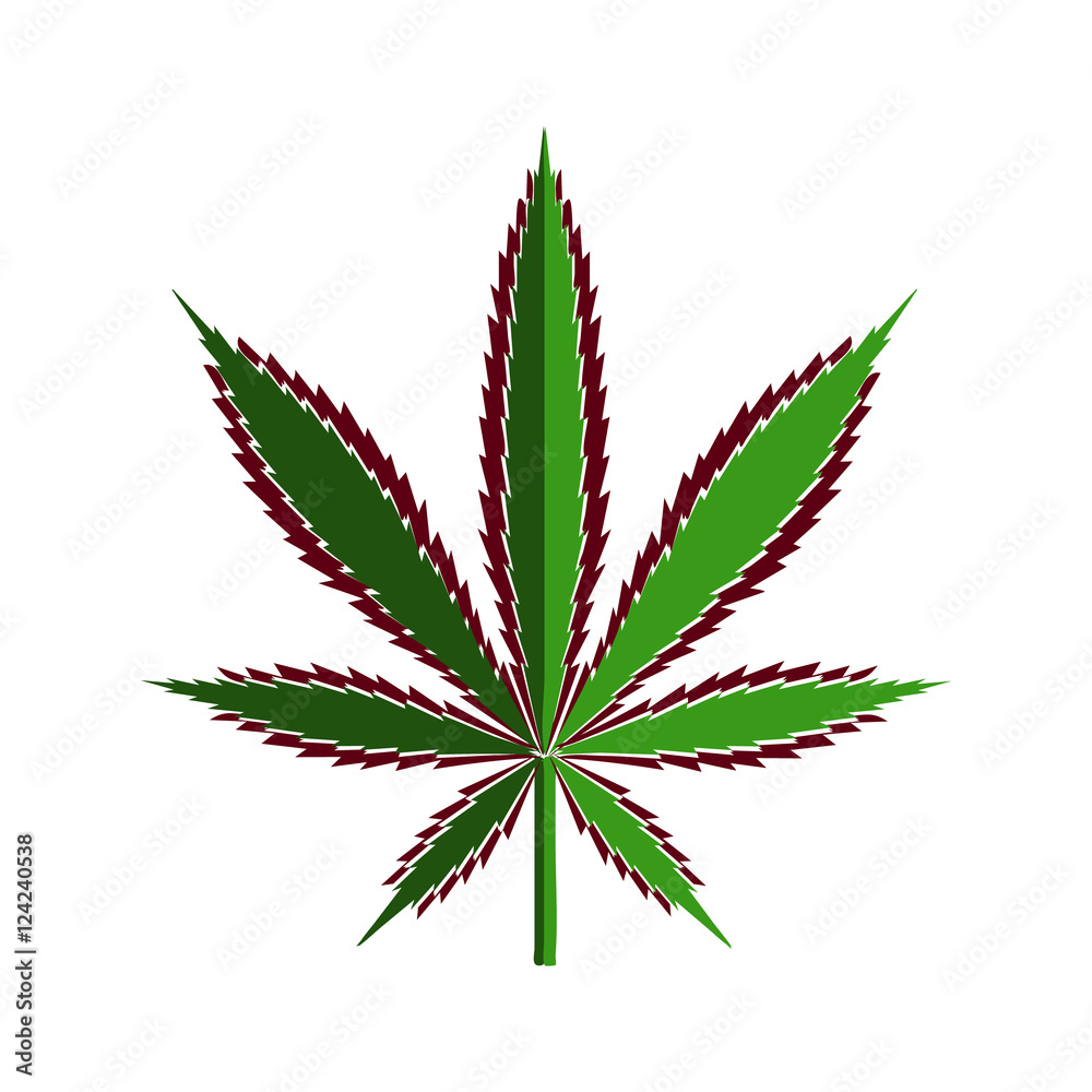 Green cannabis leaf cut out of paper, stylized Green cannabis leaf cut out of paper, stylized