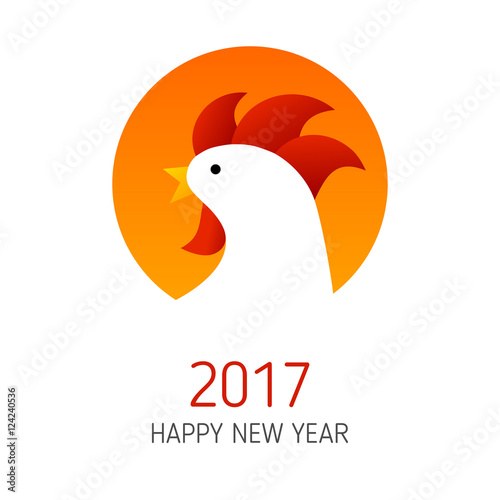 Fire Rooster vector New Year 2017