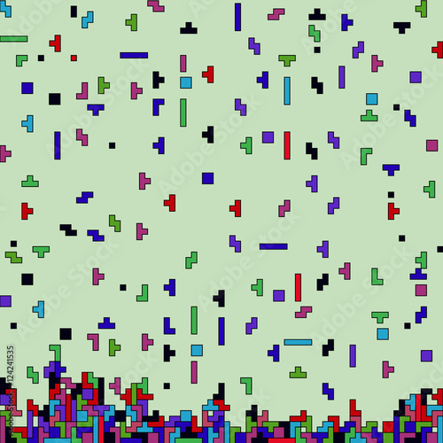 Vector of pixel art with colorful abstract background made of ge
