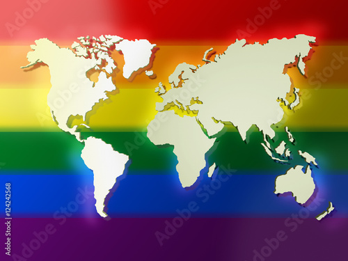 Color World Map. Image with clipping path