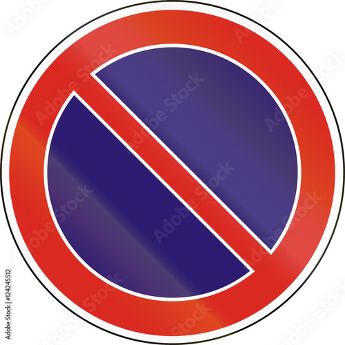 Hungarian regulatory road sign - No parking