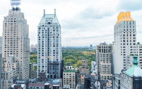 Beautiful aerial view of New York City buildings