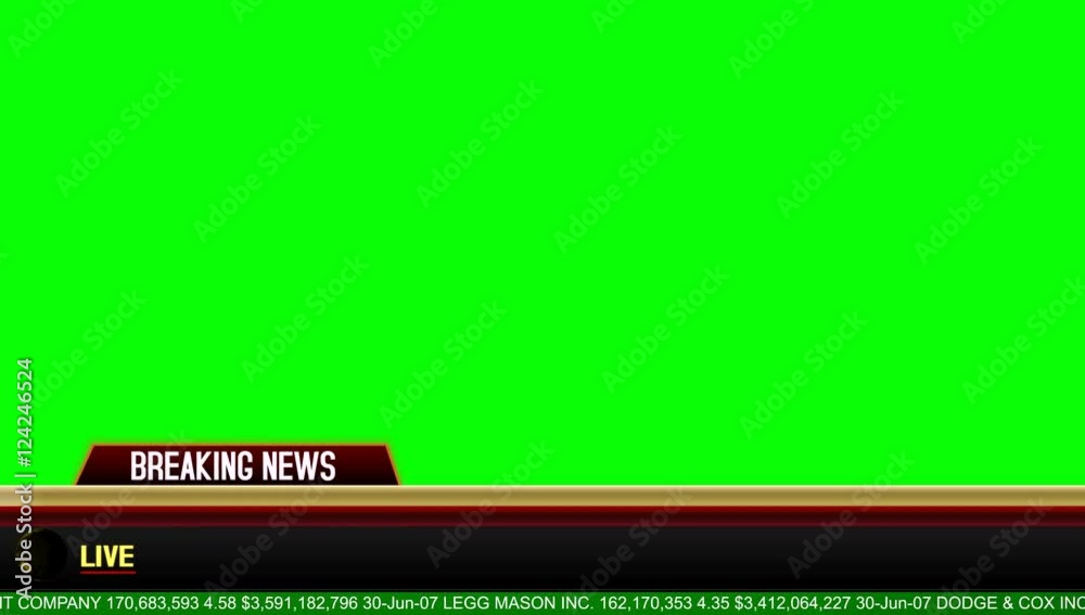 Breaking News Lower Third on a Green Screen Background Breaking News Lower Third on a Green Screen Background